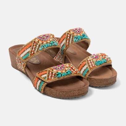 Sol Dames Slippers Leer Multi