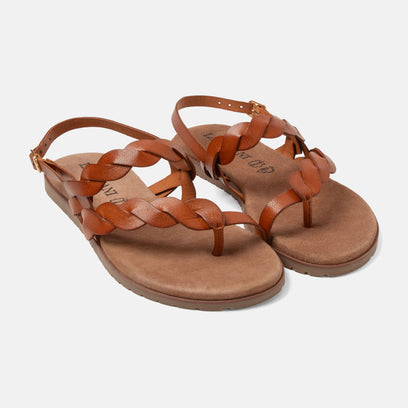 Nilda Dames Sandalen Leer Tan