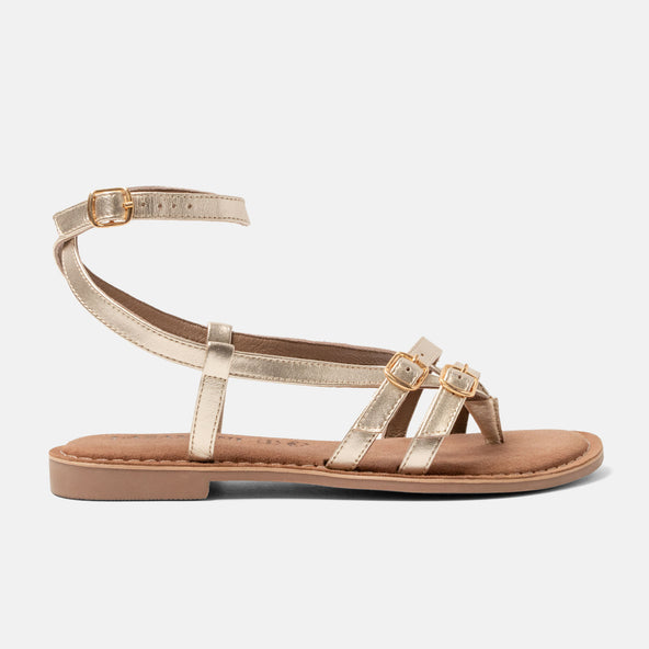 Salma Dames Sandalen Leer Gold Salma Dames Sandalen Leer Gold