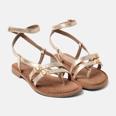 Salma Dames Sandalen Leer Gold