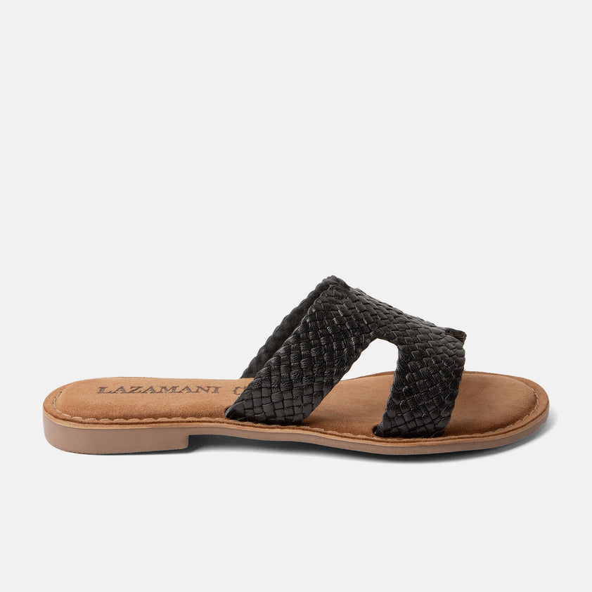 Flor Dames Slippers Leer Black