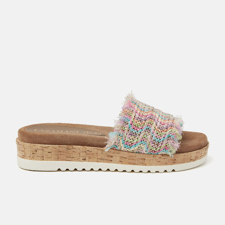 Violet Raffia Dames Slippers Pink Violet Raffia Dames Slippers Pink