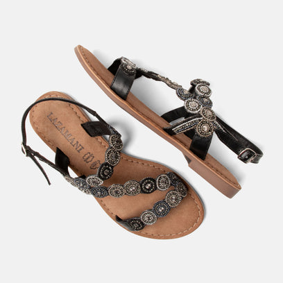 Helena Dames Sandalen Leer Black