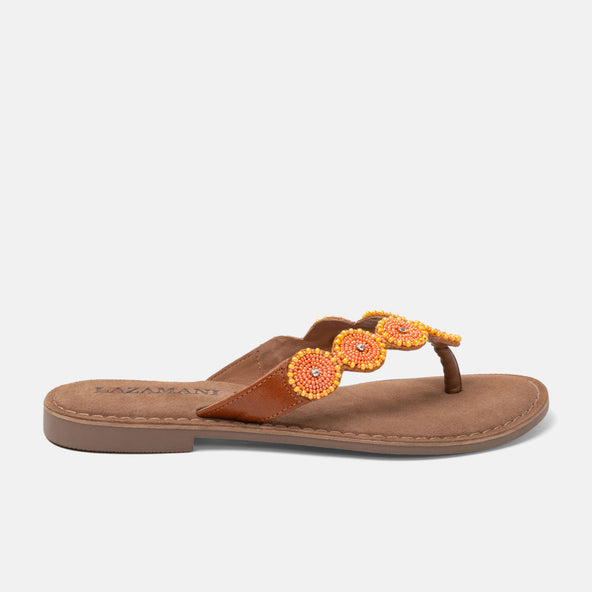 Luna Dames Slippers Leer Apricot Luna Dames Slippers Leer Apricot