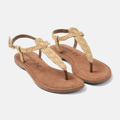 Dia Dames Sandalen Raffia Gold