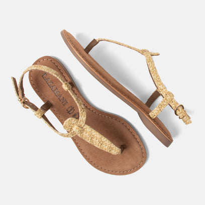 Dia Dames Sandalen Raffia Gold