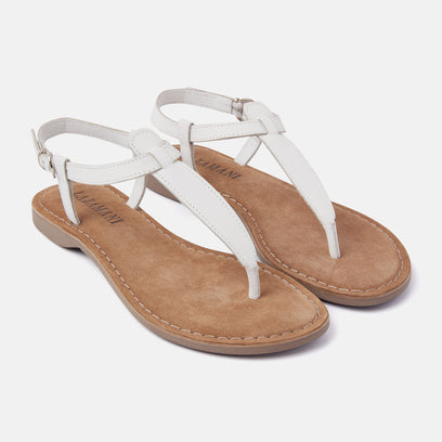 Iris Leren Dames Sandalen White