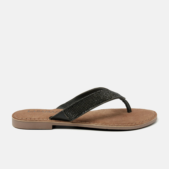 Ilja Leren Dames Slippers Black Ilja Leren Dames Slippers Black
