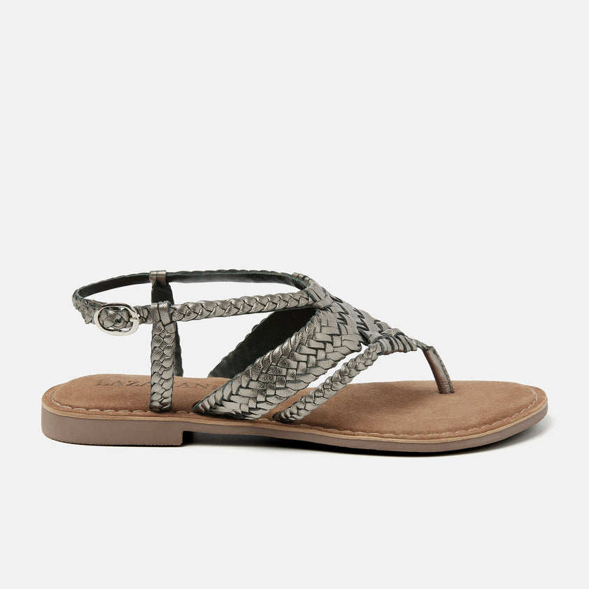 Valerie Leren Dames Sandalen Pewter