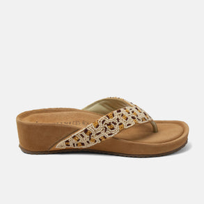 Liv Dames Teenslippers Leer Offwhite Liv Dames Teenslippers Leer Offwhite