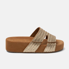 Mille Dames Slippers Leer Gold Mille Dames Slippers Leer Gold