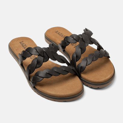 Edsi Dames Slippers Leer Black