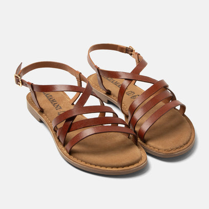 Zuza Dames Sandalen Leer Tan