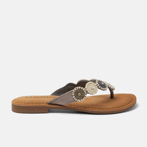 Loua Dames Teenslippers Suede Grey Loua Dames Teenslippers Suede Grey