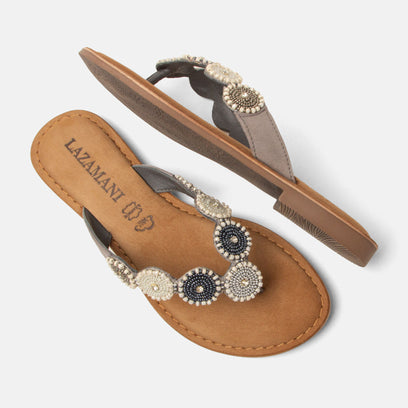 Loua Dames Teenslippers Suede Grey