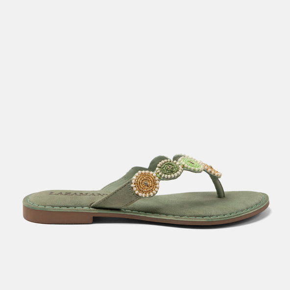 Loua Dames Teenslippers Suede Mint Loua Dames Teenslippers Suede Mint