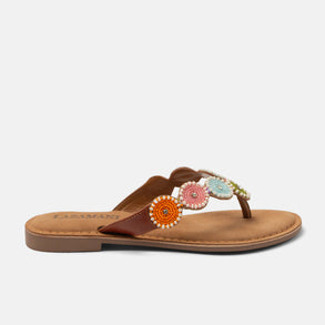 Loua Dames Teenslippers Leer Multi Loua Dames Teenslippers Leer Multi