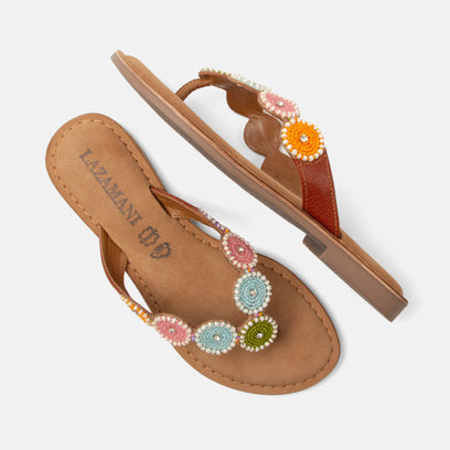 Loua Dames Teenslippers Leer Multi