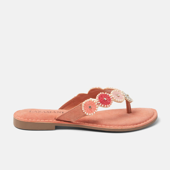 Loua Dames Teenslippers Suede Pink Loua Dames Teenslippers Suede Pink