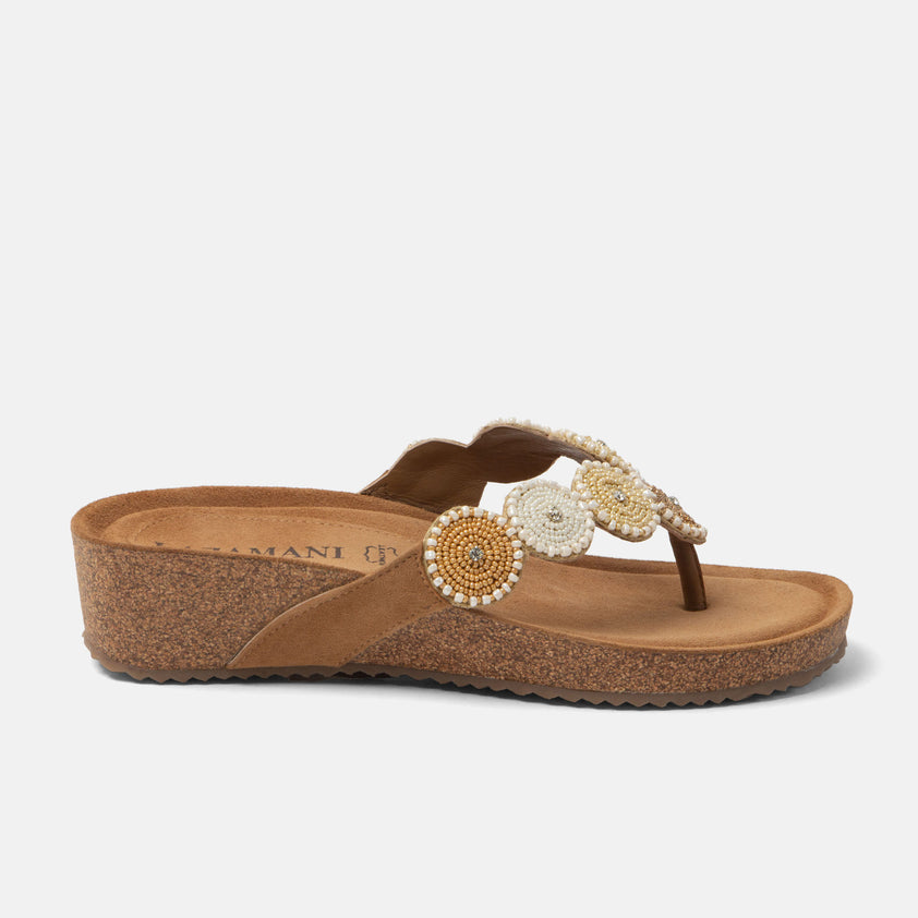 Mare Dames Teenslippers Suede Beige