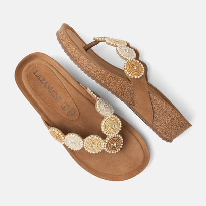 Mare Dames Teenslippers Suede Beige