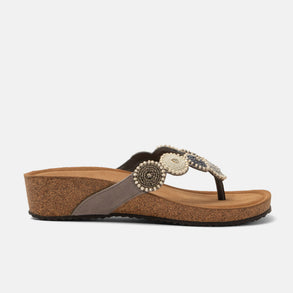 Mare Dames Teenslippers Suede Grey Mare Dames Teenslippers Suede Grey