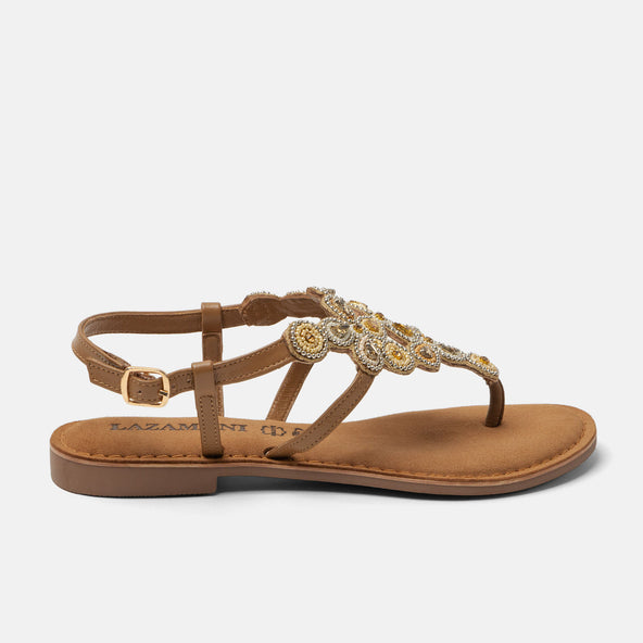 Dante Dames Sandalen Leer Beige Dante Dames Sandalen Leer Beige