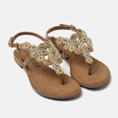 Dante Dames Sandalen Leer Beige