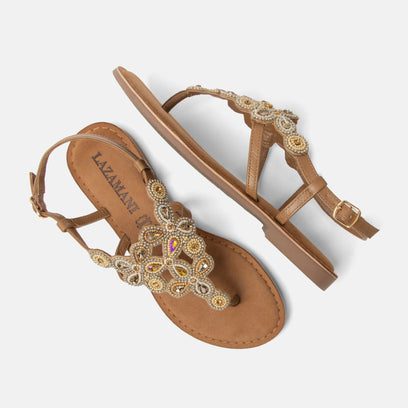 Dante Dames Sandalen Leer Beige