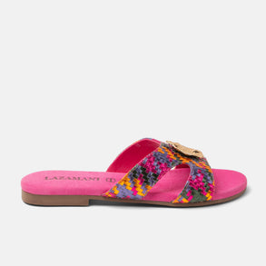 Hailey Dames Slippers Leer Fuxia Hailey Dames Slippers Leer Fuxia