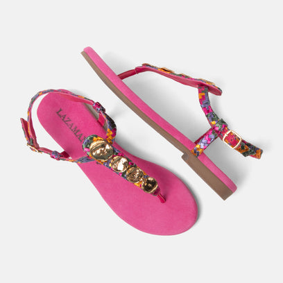 Lynn Dames Sandalen Leer Fuxia