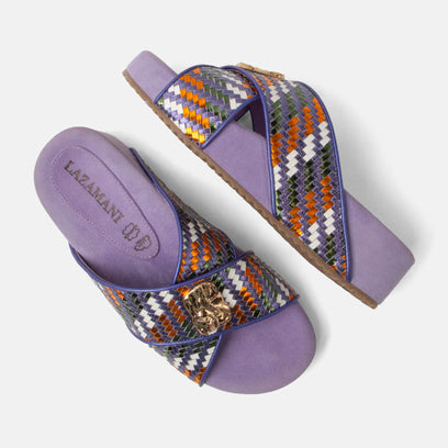 Lizzy Dames Slippers Leer Lilac