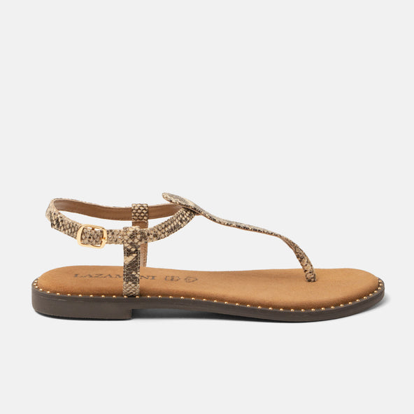 Ayla Dames Sandalen Leer Beige Ayla Dames Sandalen Leer Beige