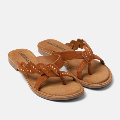 Lena Dames Slippers Suede Tan