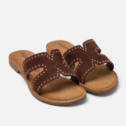 Lina Dames Slippers Suede Brown