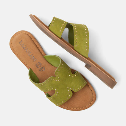 Lina Dames Slippers Suede Green