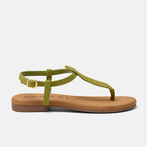 Minu Dames Sandalen Suede Green Minu Dames Sandalen Suede Green