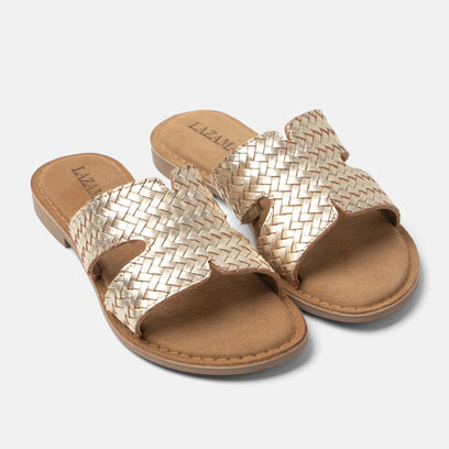 Puck Dames Slippers Leer Gold