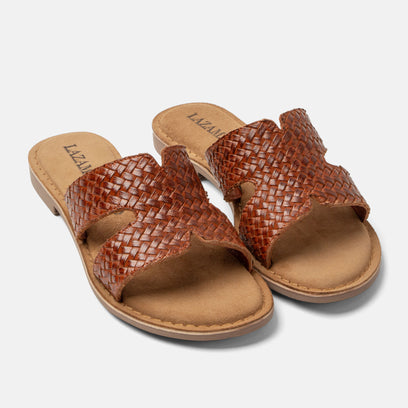 Puck Dames Slippers Leer Tan
