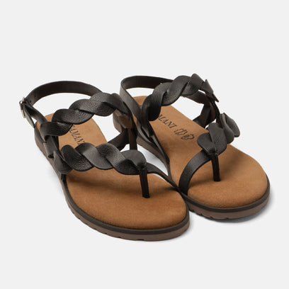 Jona Dames Sandalen Leer Black