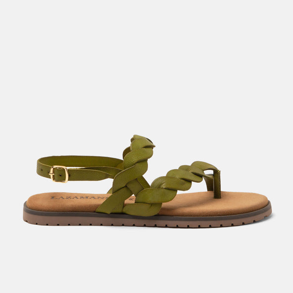Jona Dames Sandalen Leer Green Jona Dames Sandalen Leer Green