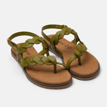 Jona Dames Sandalen Leer Green
