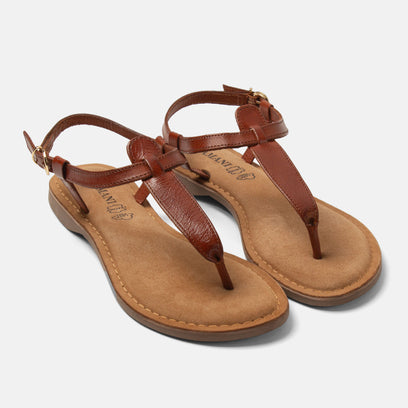 Imme Dames Sandalen Leer Tan