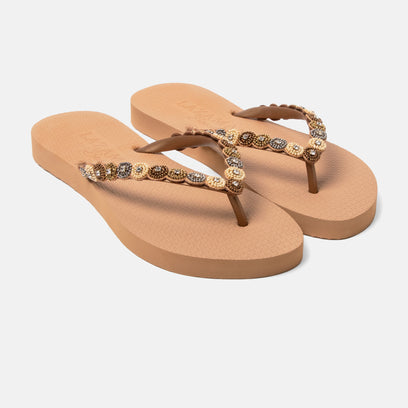 Mallorca Beach Dames Slippers Beige