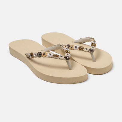 Mallorca Beach Dames Slippers Offwhite