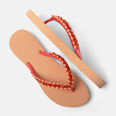 Palma Beach Dames Slippers Coral