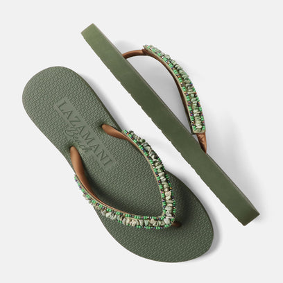 Palma Beach Dames Slippers Green
