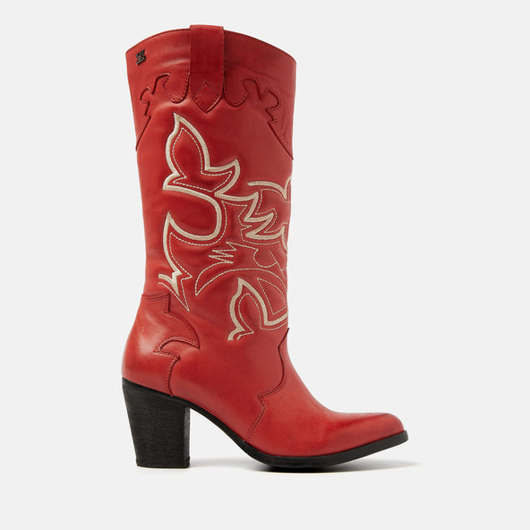 Ariane Dames Cowboy Laarzen Leer Red Ariane Dames Cowboy Laarzen Leer Red