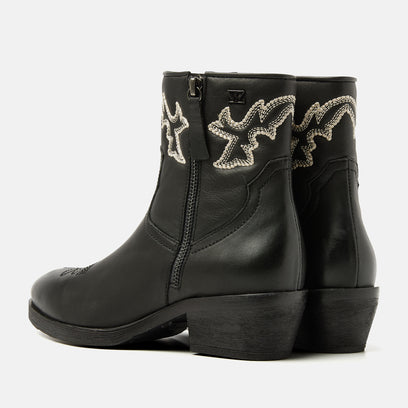 Solange Dames Cowboy Boots Leer Black