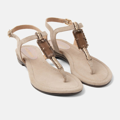 Brienda Dames Sandalen Suede Biscuit